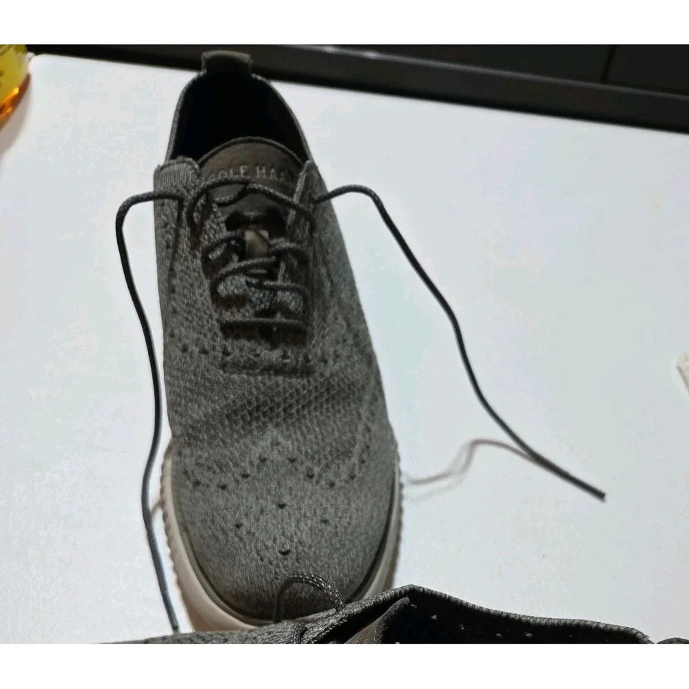 Cole Haan Mens Gray Lace-Up Dress Formal Oxfords Shoes 9 Medium C35109
